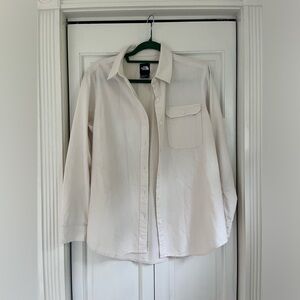 The North Face women’s button up size Medium ivory white lightweight cotton